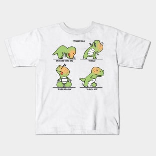 T-Rex tries Yoga Kids T-Shirt